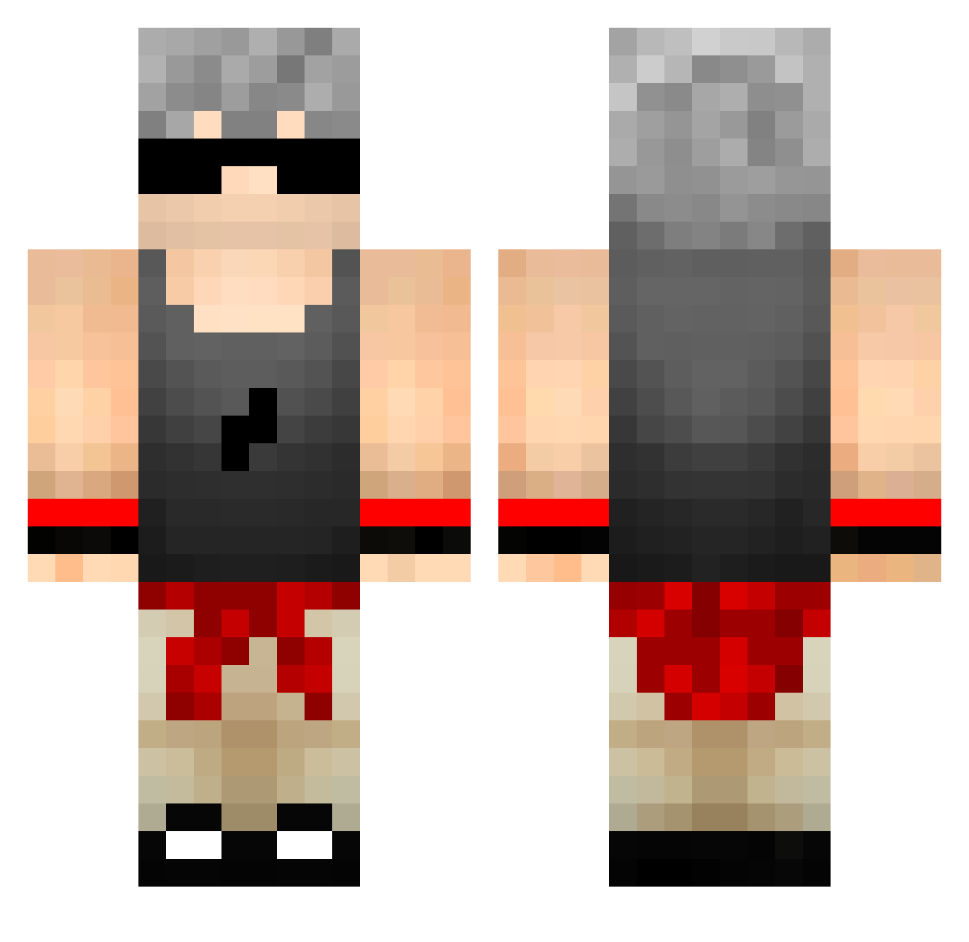 SrTired_ Minecraft skin, front and back view