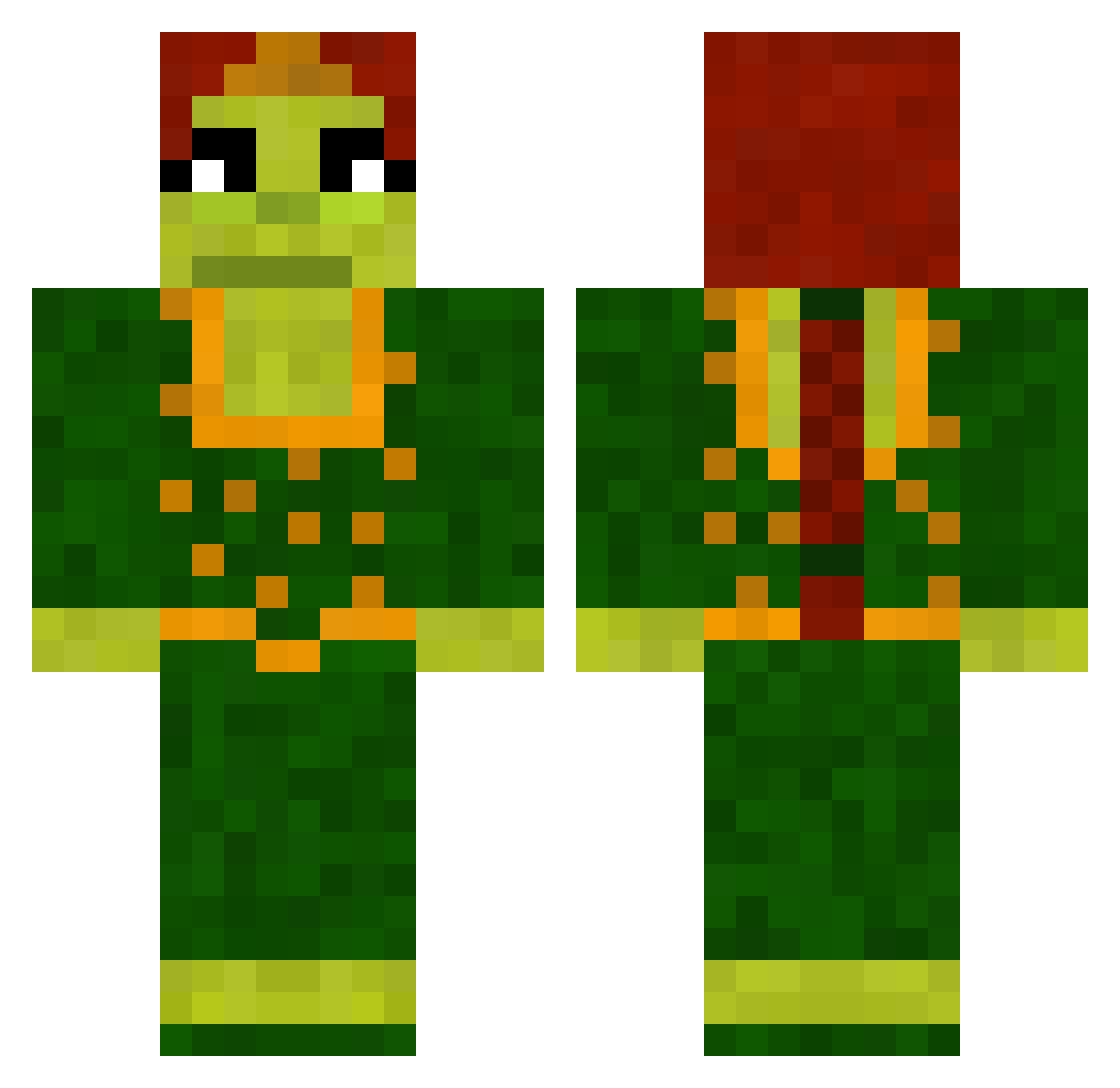 Callkoen Minecraft skin, front and back view