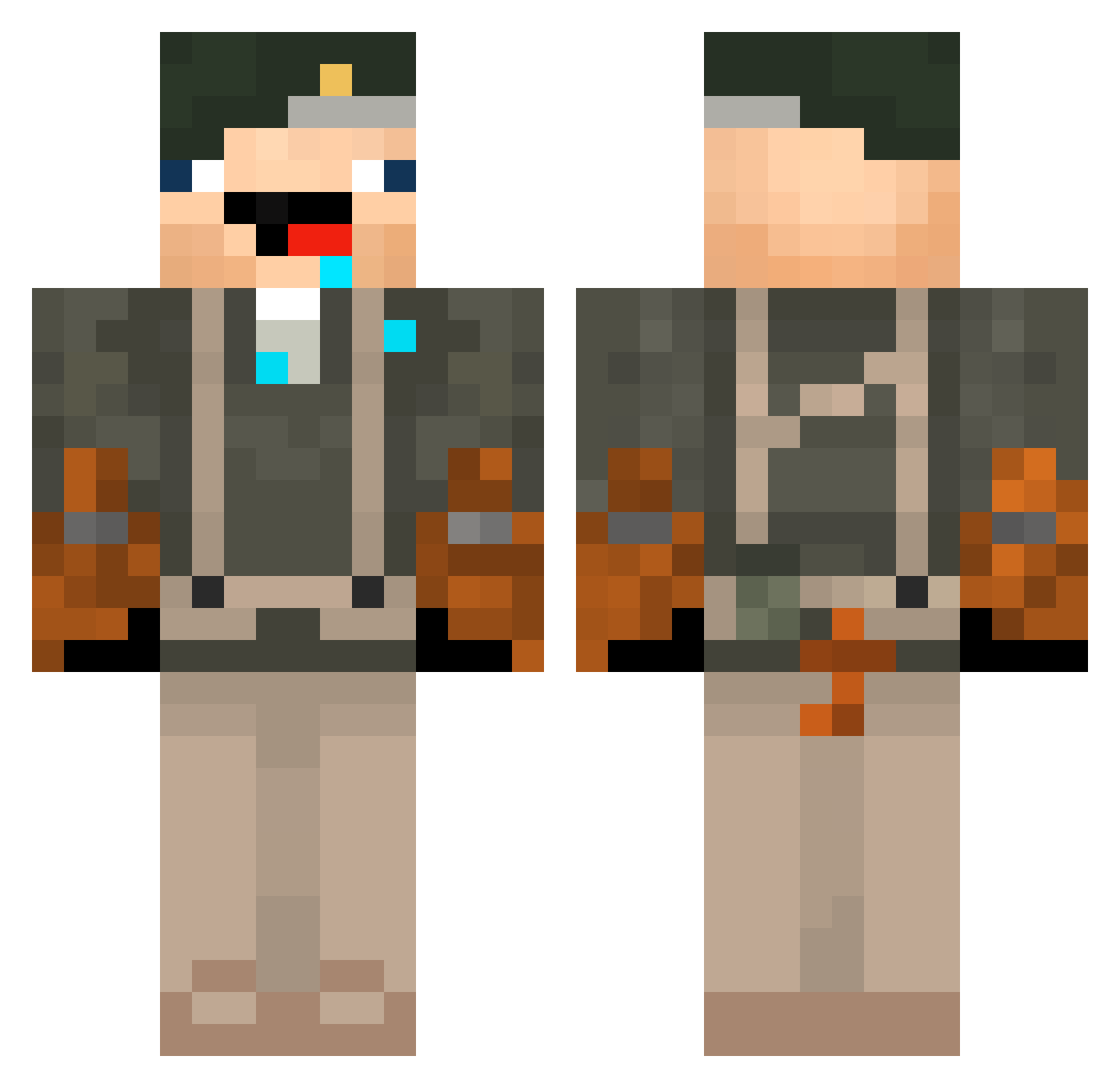 ArchthePenguin Minecraft skin, front and back view