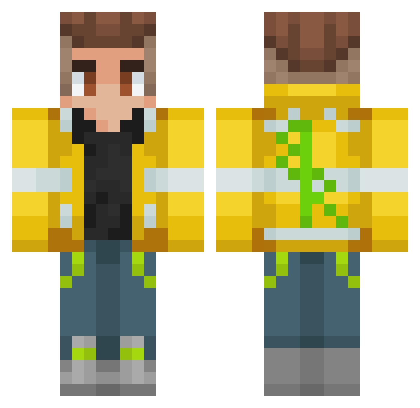 Smock Minecraft skin, front and back view