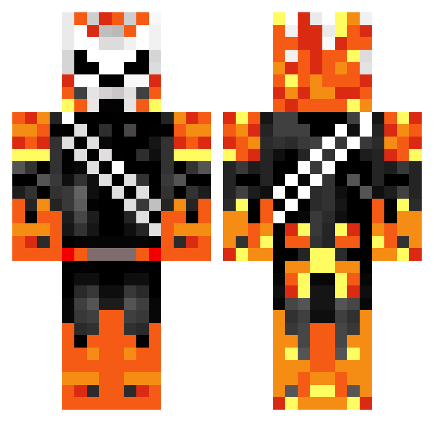 BottleNeck Minecraft skin, front and back view