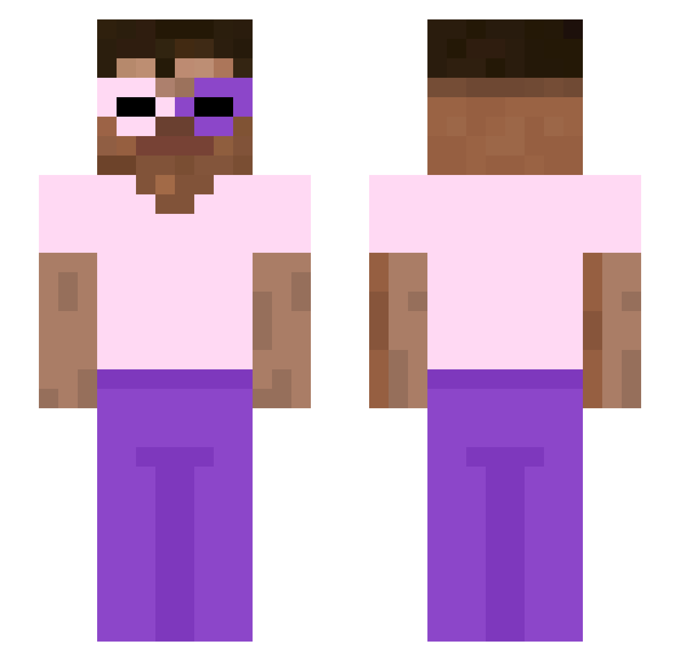 zCrowd Minecraft skin, front and back view