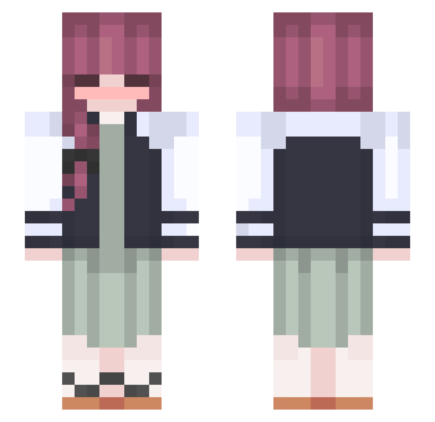 Vociforous Minecraft skin, front and back view