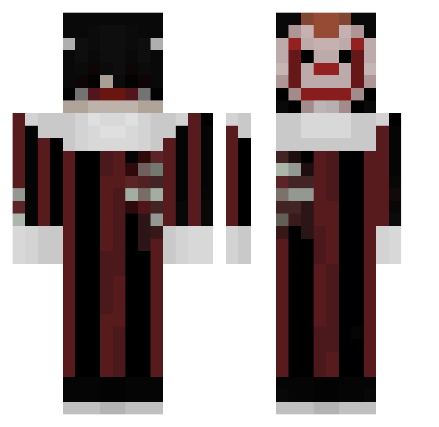 Tumphy Minecraft skin, front and back view