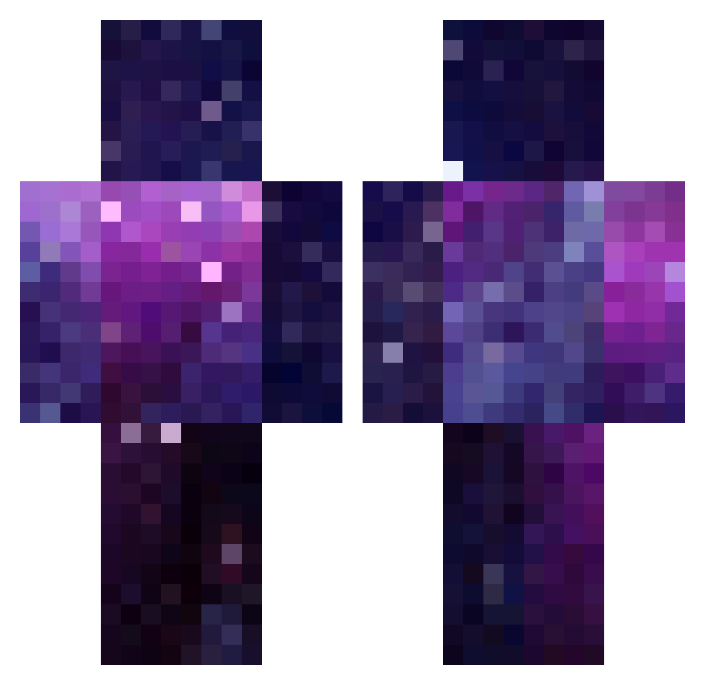 TextFielf Minecraft skin, front and back view