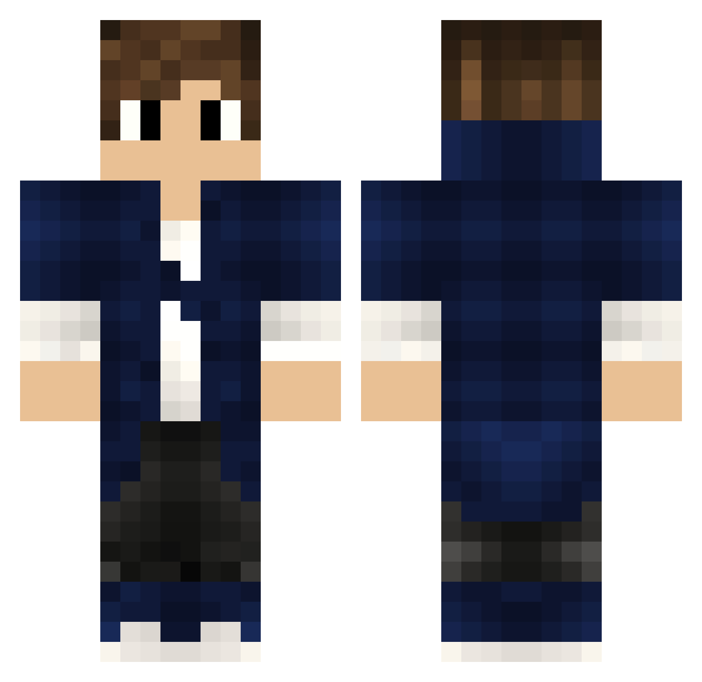 xSunet Minecraft skin, front and back view