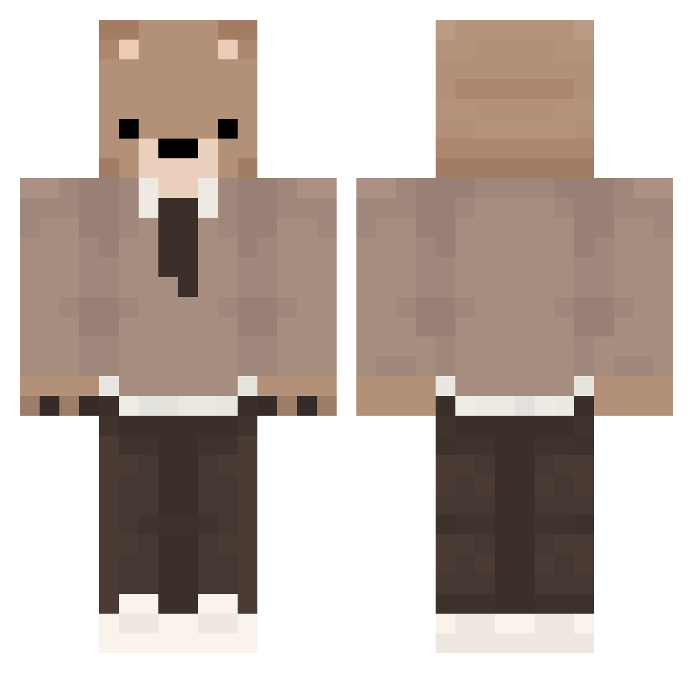 Xluy1 Minecraft skin, front and back view