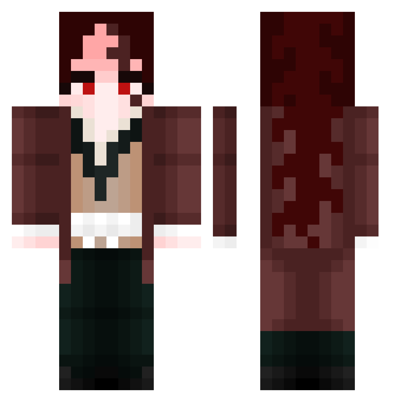 stevemj12 Minecraft skin, front and back view