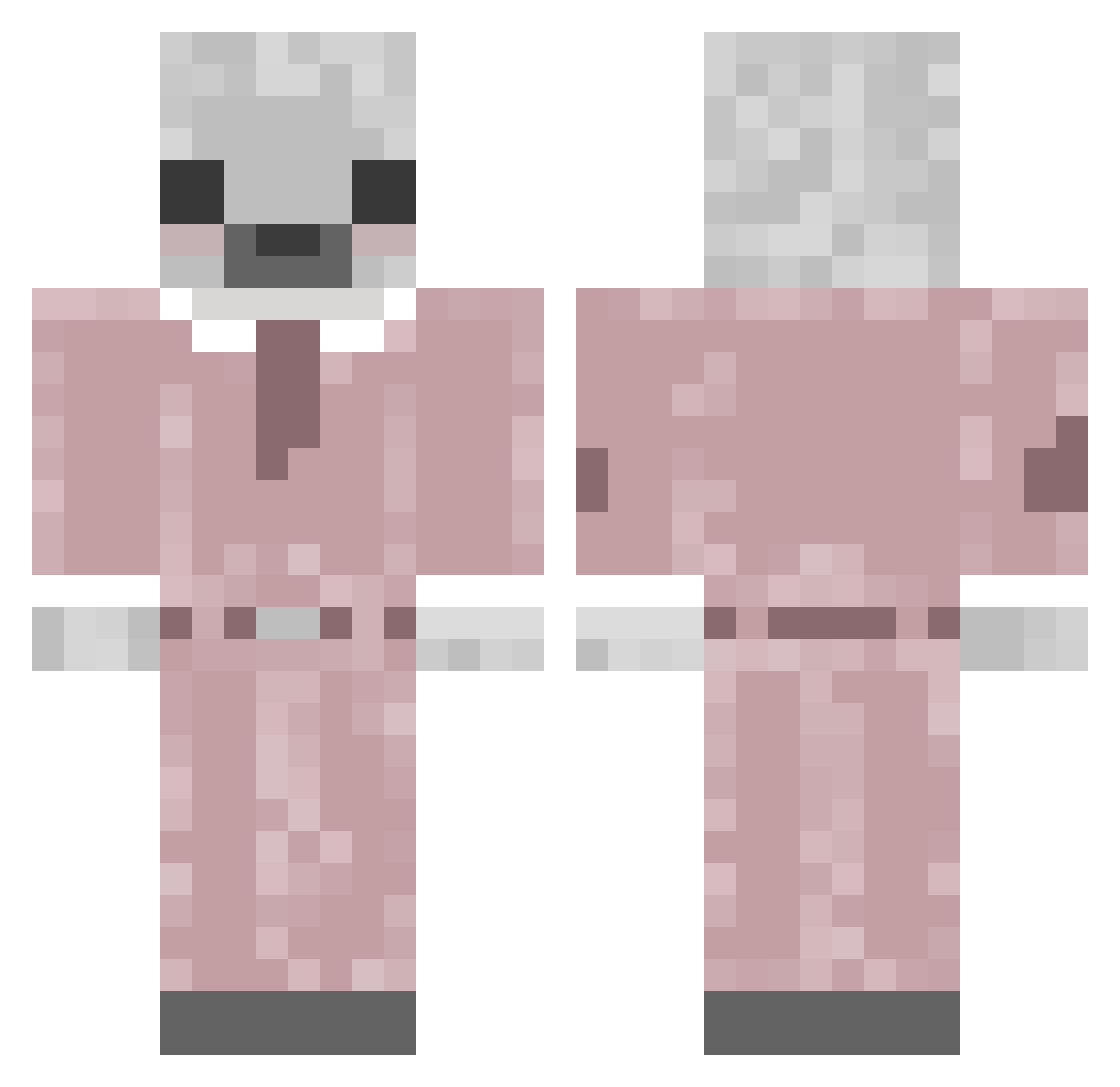 p1nkreaper Minecraft skin, front and back view