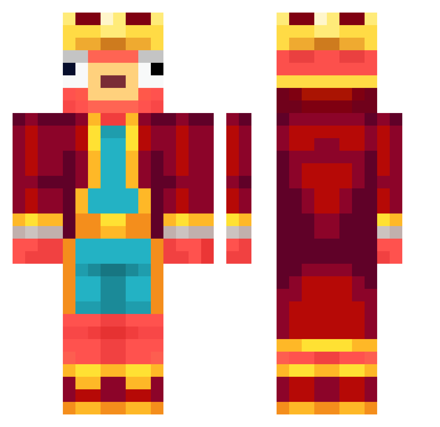 Xeyna_Freecs Minecraft skin, front and back view