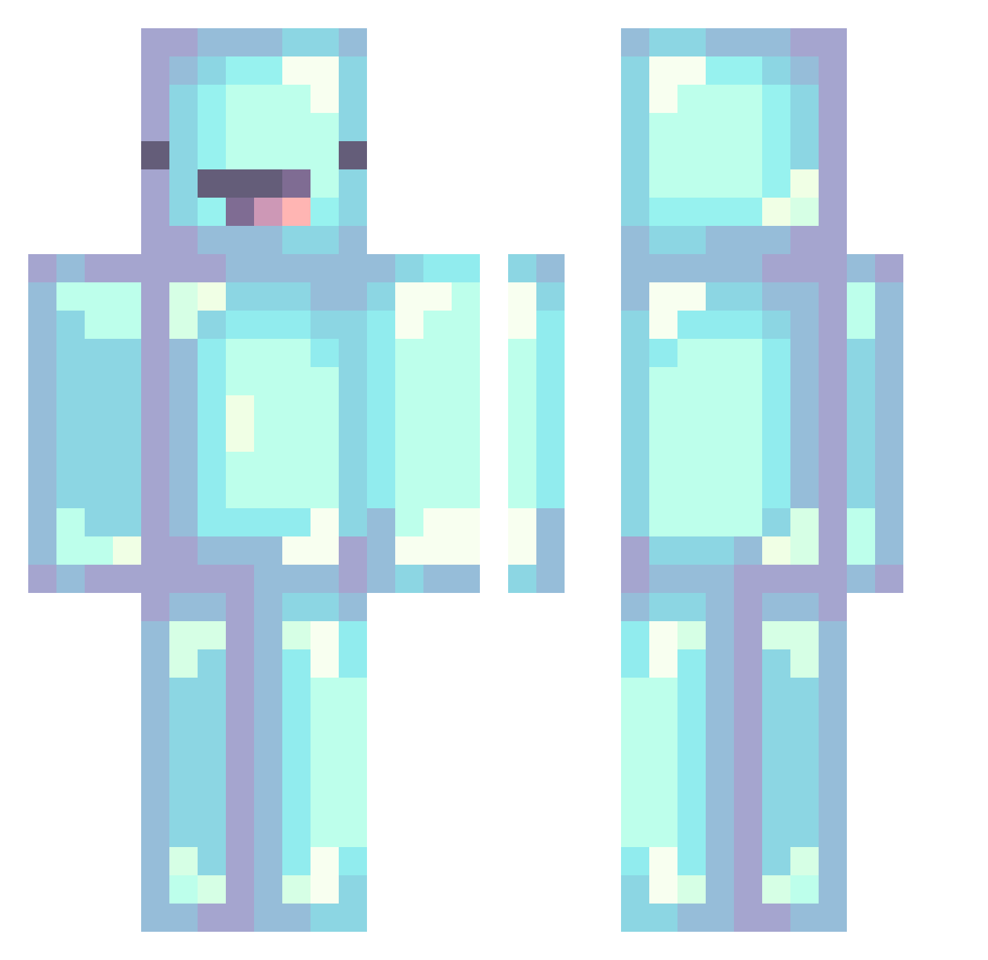 Peckers71 Minecraft skin, front and back view