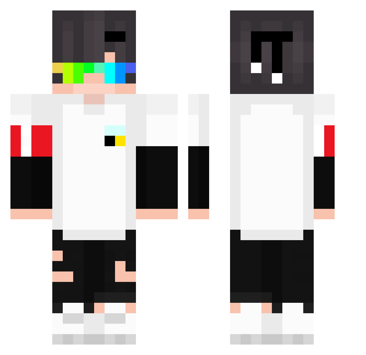 PutInMoscow Minecraft skin, front and back view