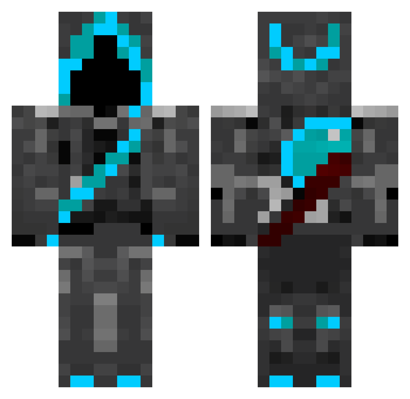 bobbye Minecraft skin, front and back view