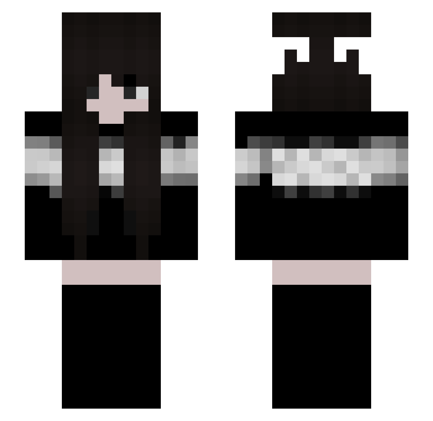 plrr Minecraft skin, front and back view