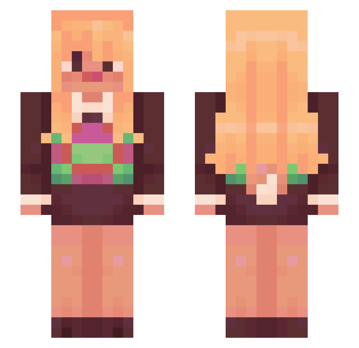 wszard Minecraft skin, front and back view