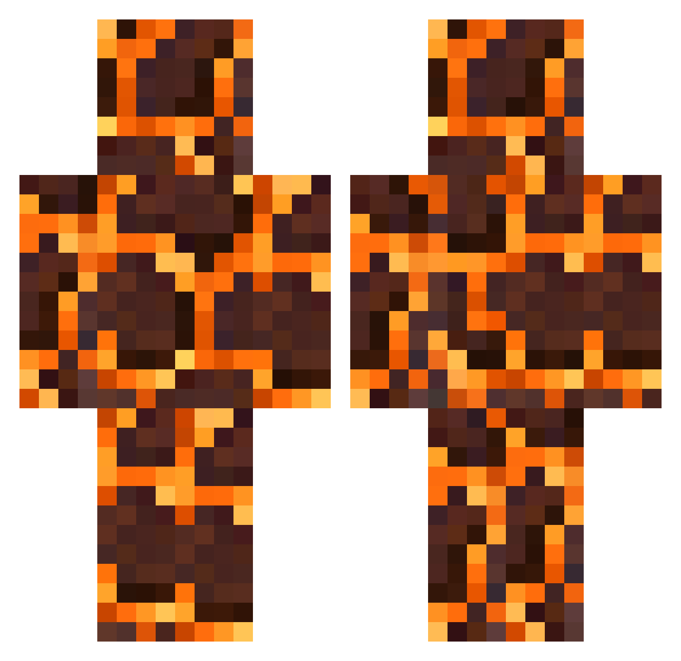 vekamax Minecraft skin, front and back view