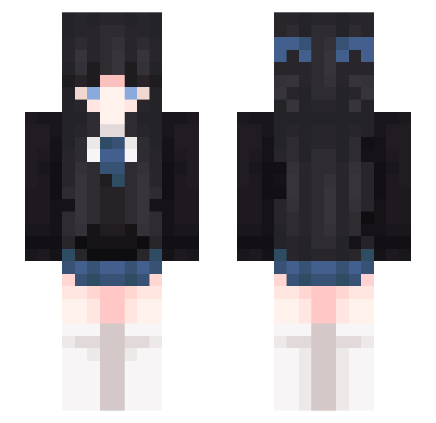 Trxz Minecraft skin, front and back view