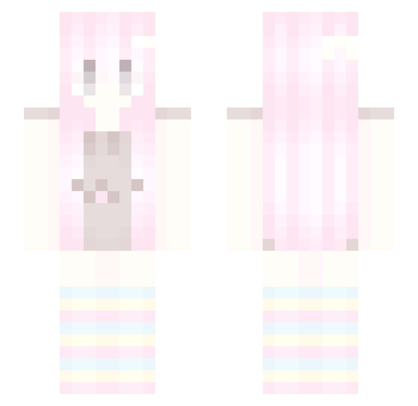 xbb Minecraft skin, front and back view