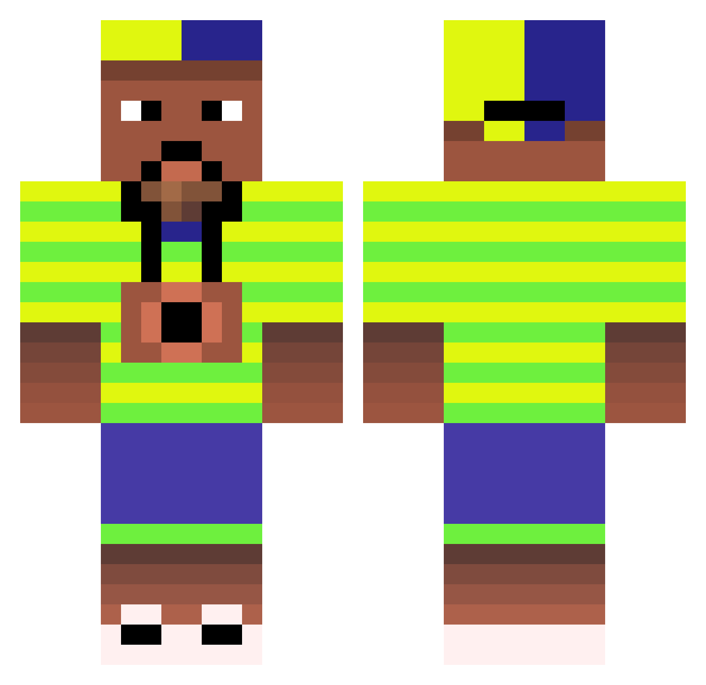 FTP6666 Minecraft skin, front and back view