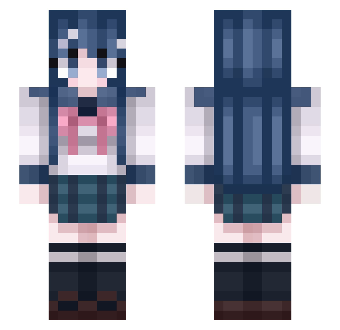 Nozomi_Kirifuji Minecraft skin, front and back view