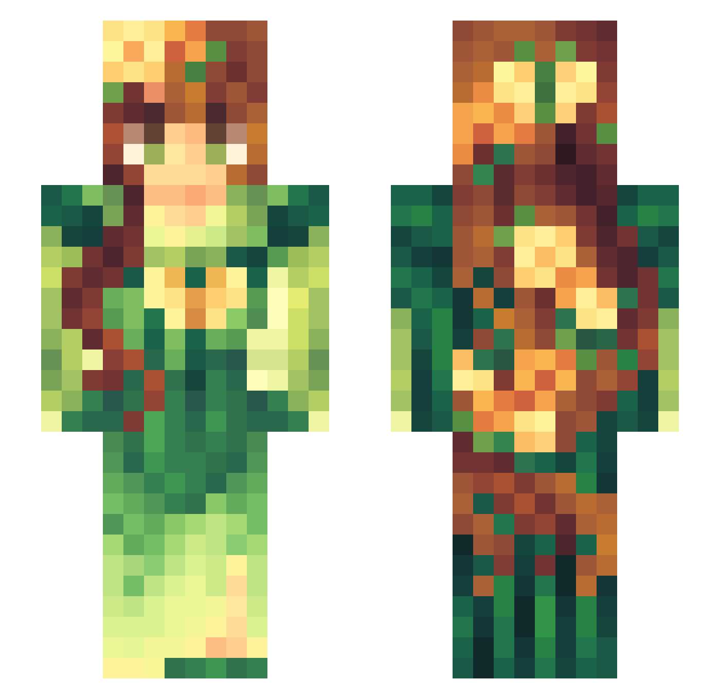 Rosa_Scarlet Minecraft skin, front and back view