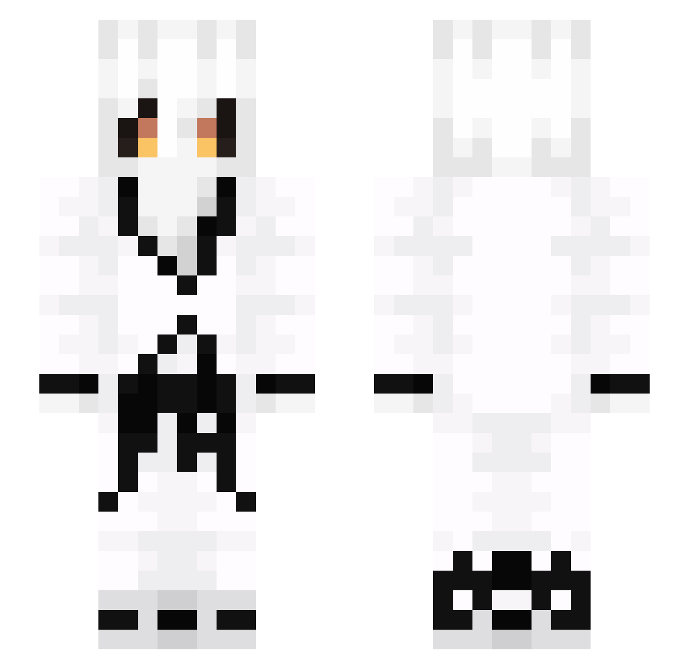 dropnarcissist Minecraft skin, front and back view