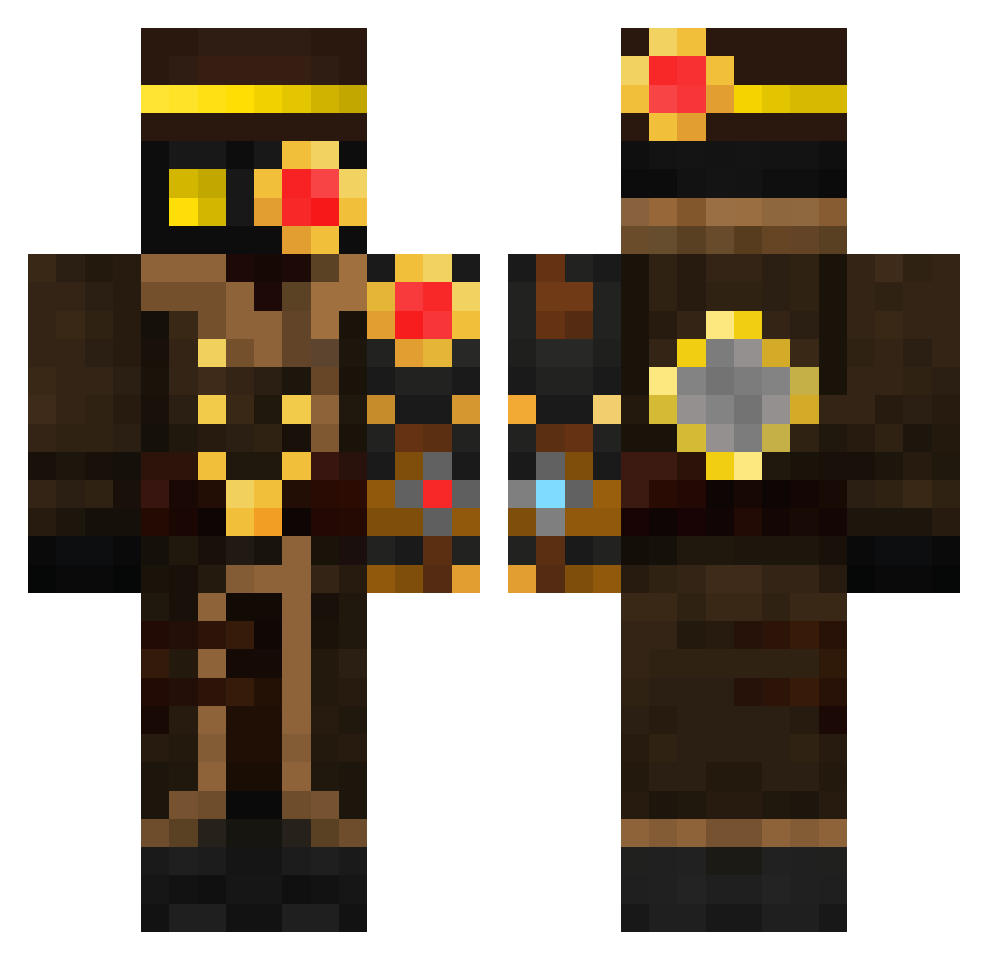 Sebastiannos Minecraft skin, front and back view
