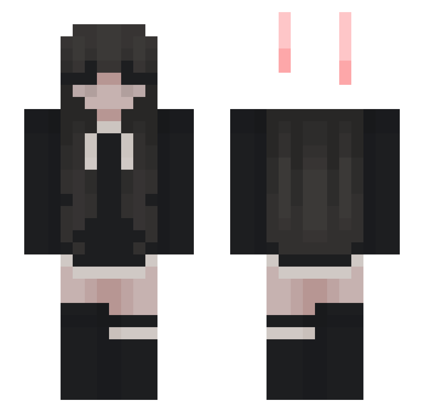 RobloxMemes Minecraft skin, front and back view