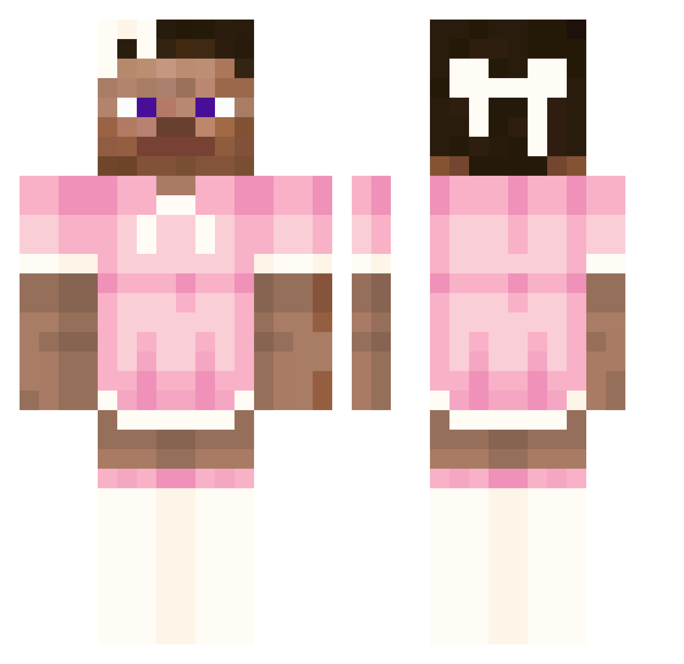 Veluu Minecraft skin, front and back view