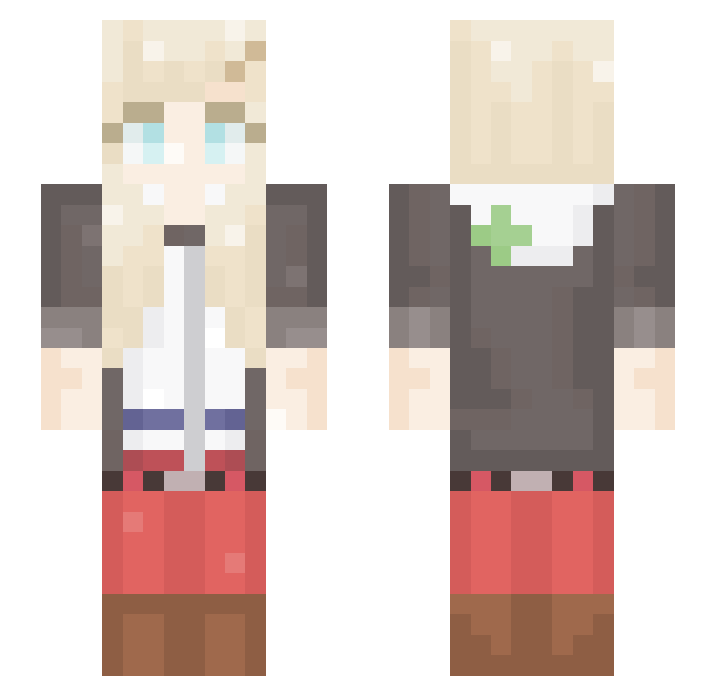 Pashmina Minecraft skin, front and back view