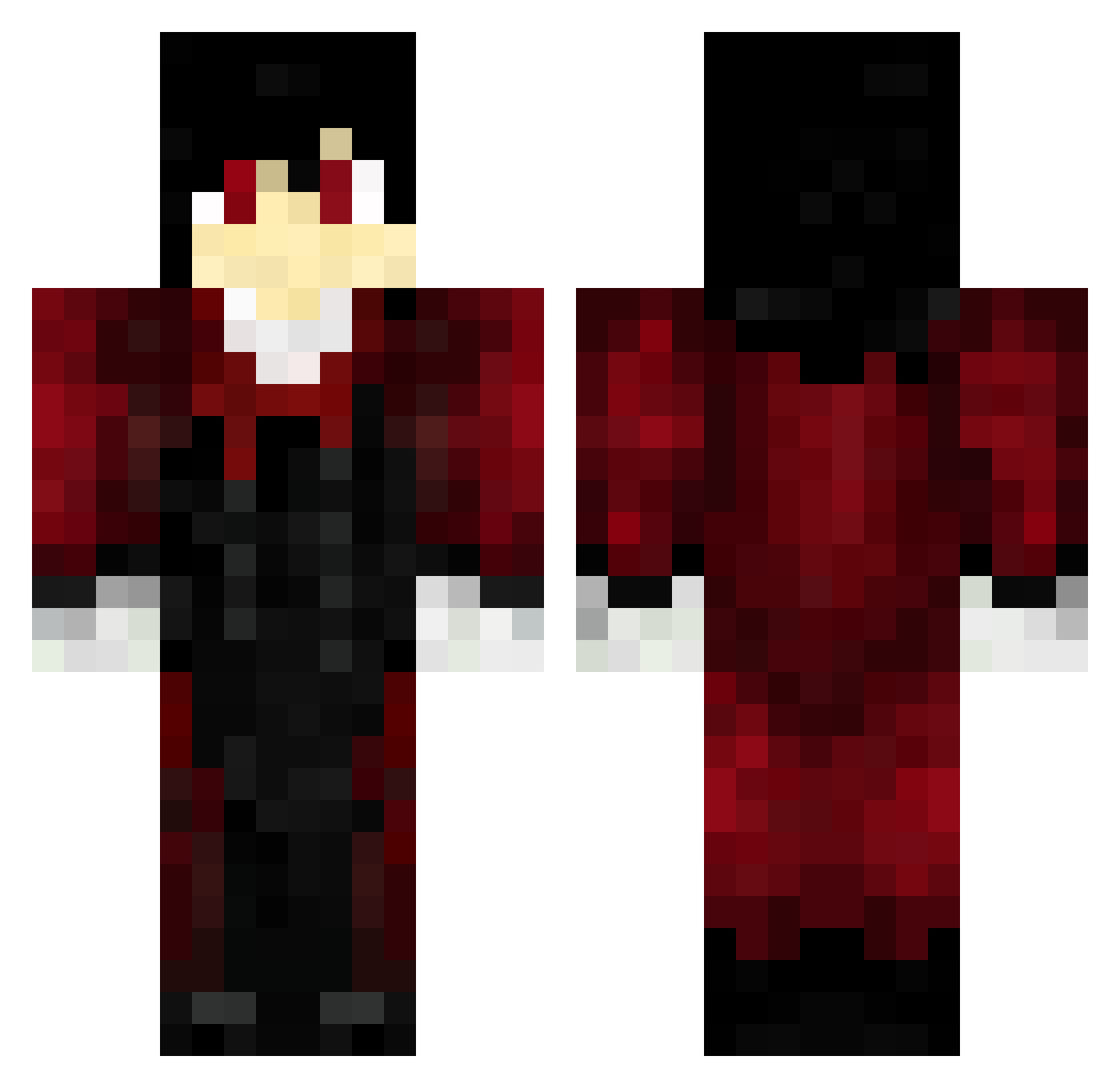 EchoPechoWrecho Minecraft skin, front and back view