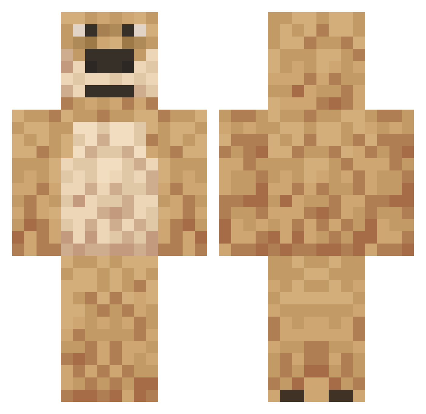 Zukarimo Minecraft skin, front and back view