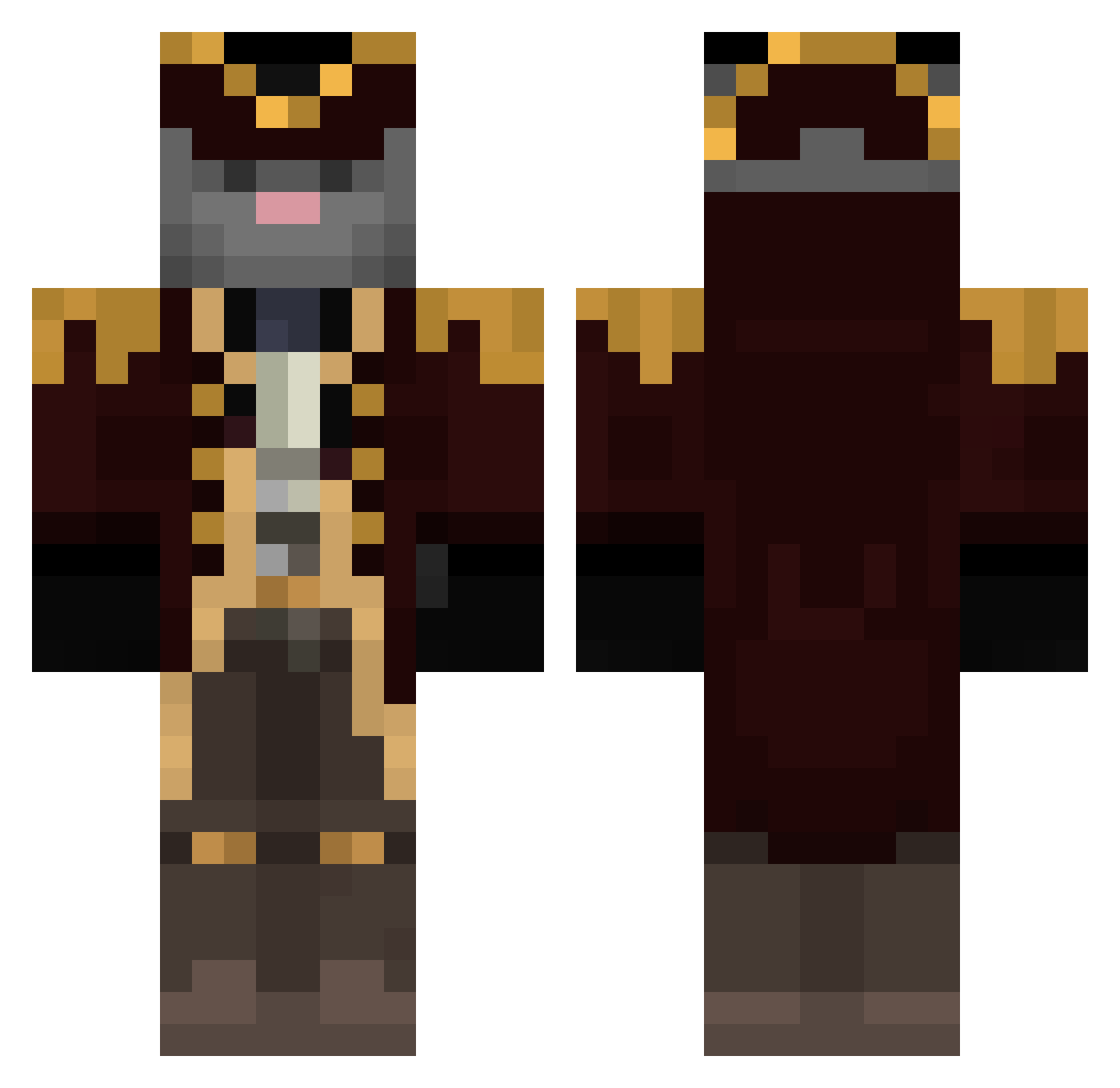 T0TOOTYP6767 Minecraft skin, front and back view
