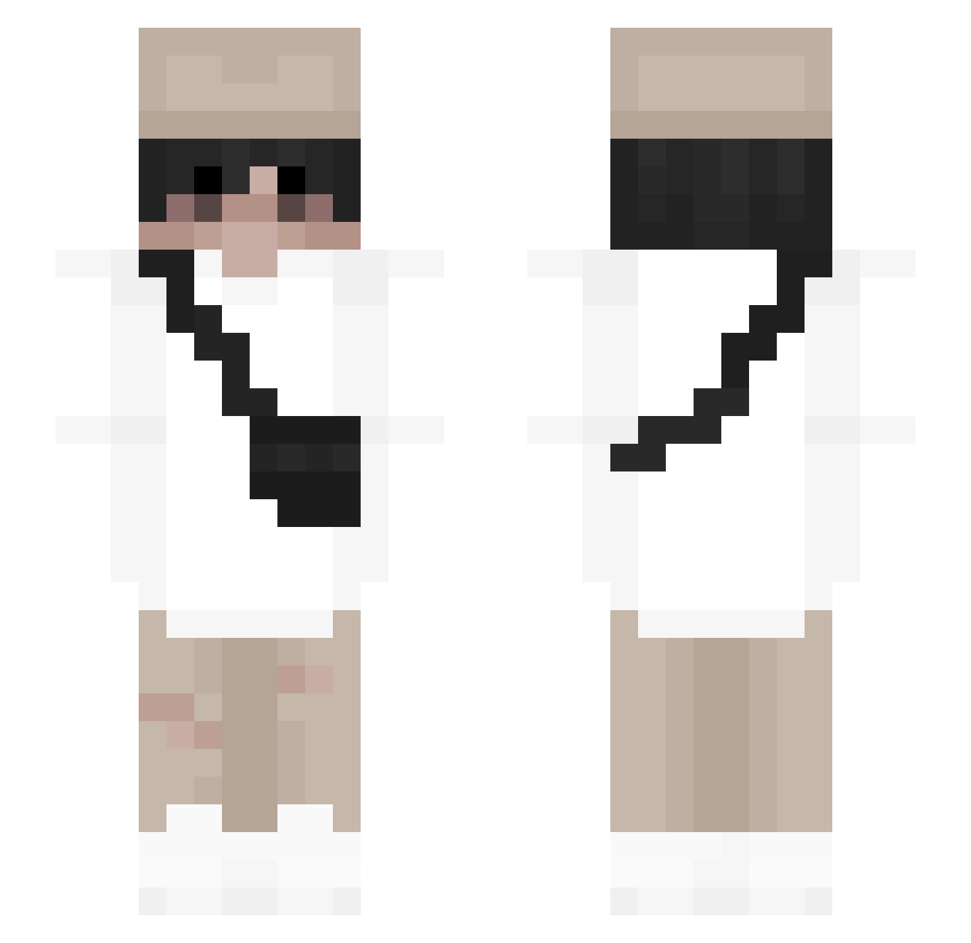 SkyrimPotter Minecraft skin, front and back view