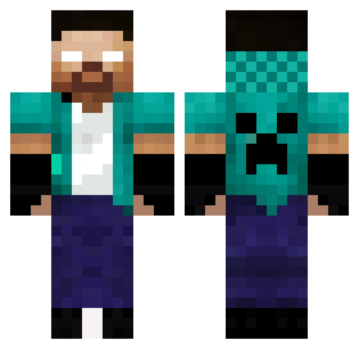 Hugo1351 Minecraft skin, front and back view