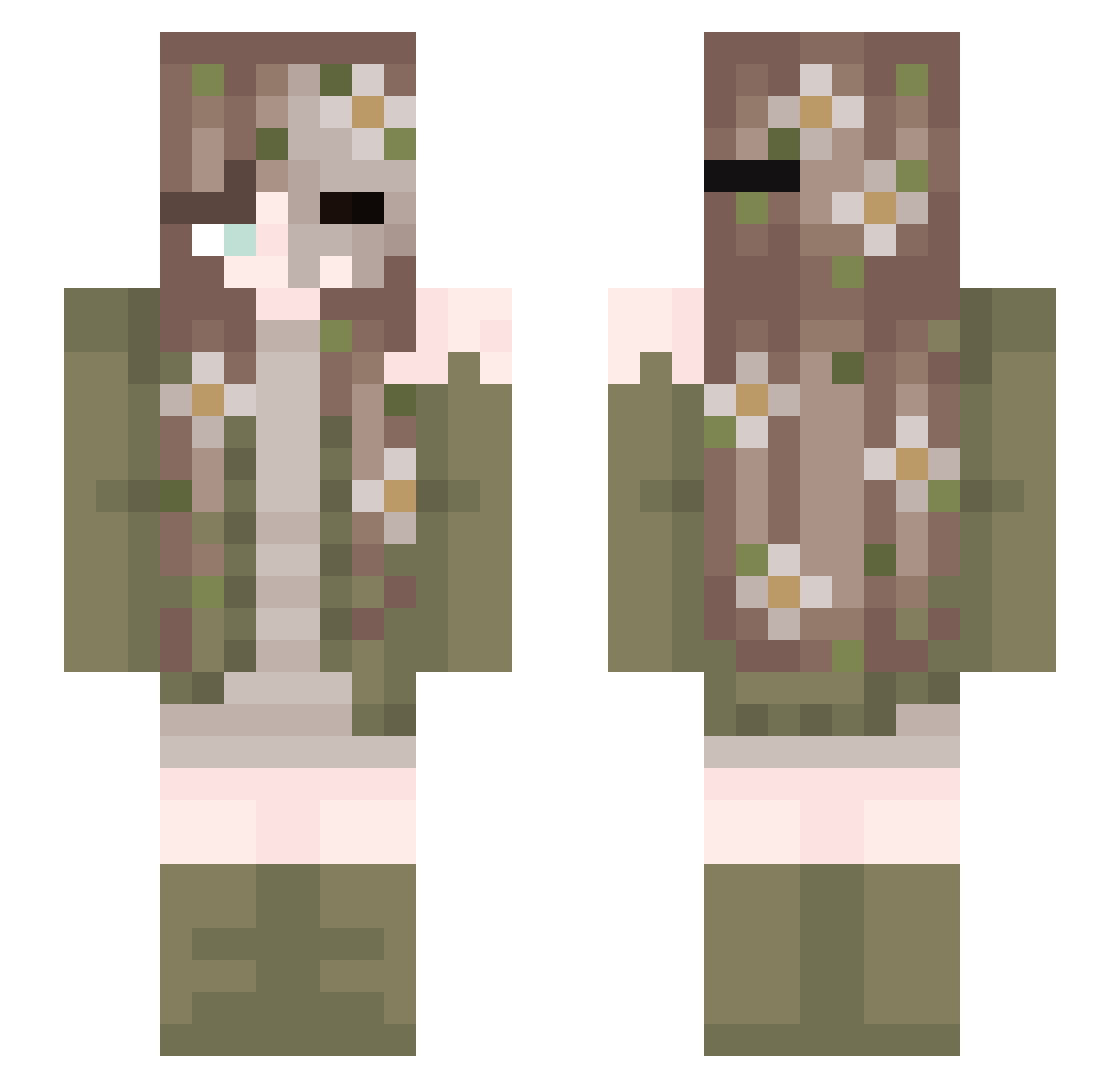 Itz_Crayon Minecraft skin, front and back view