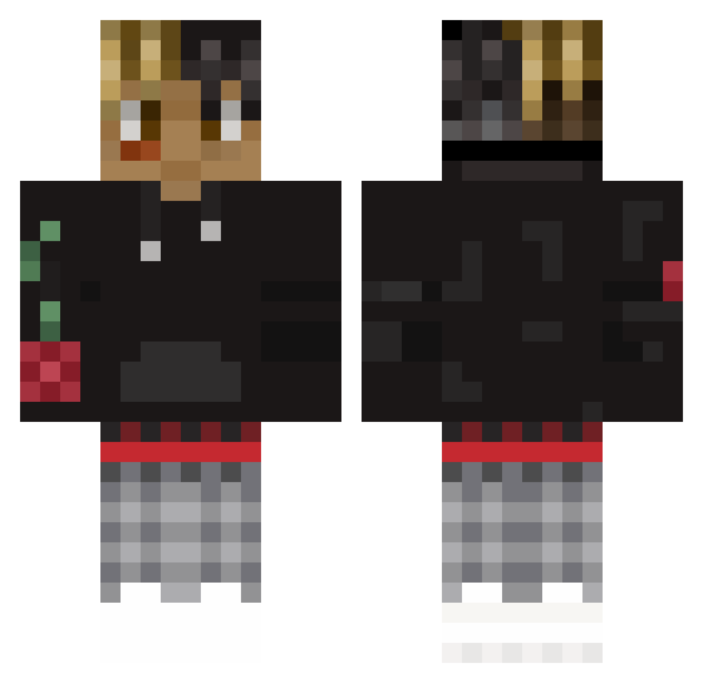 DisSavage Minecraft skin, front and back view