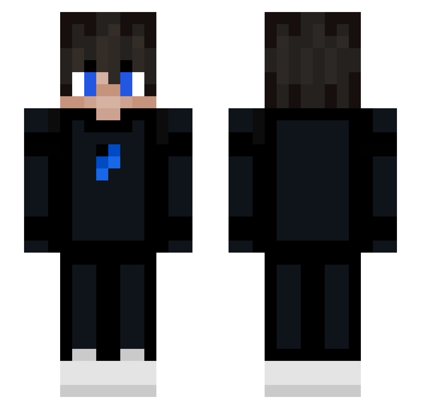 Thewdie Minecraft skin, front and back view