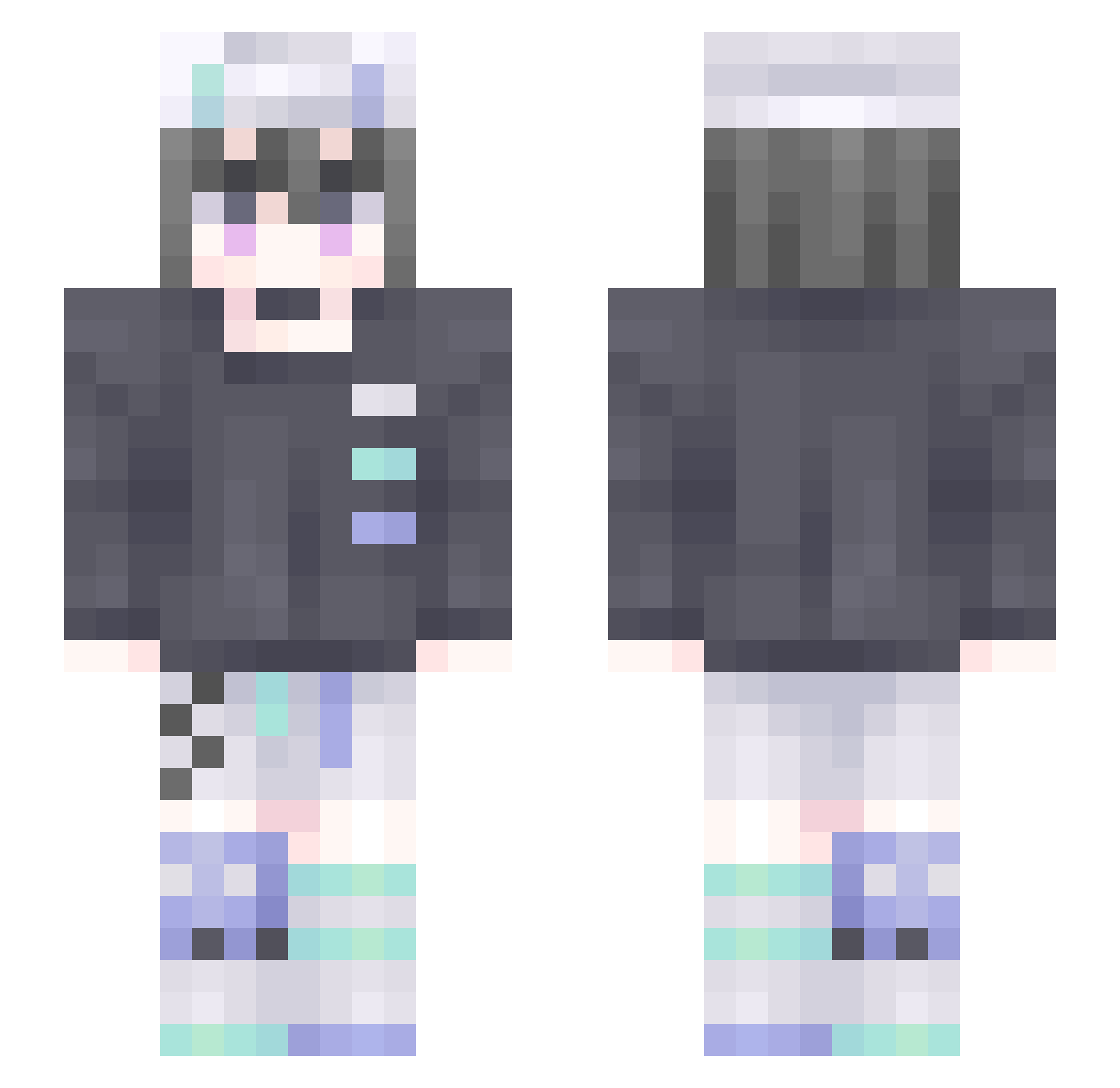 YEBIIIII Minecraft skin, front and back view