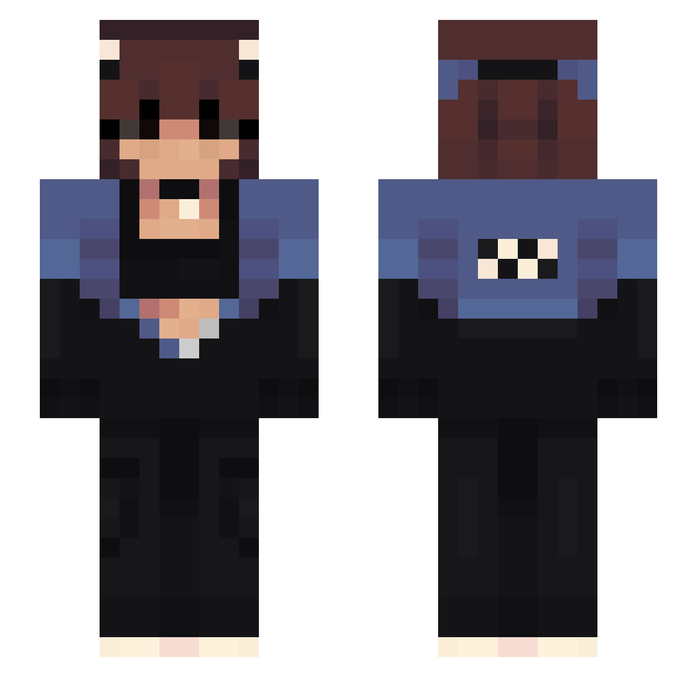 Tha1X Minecraft skin, front and back view