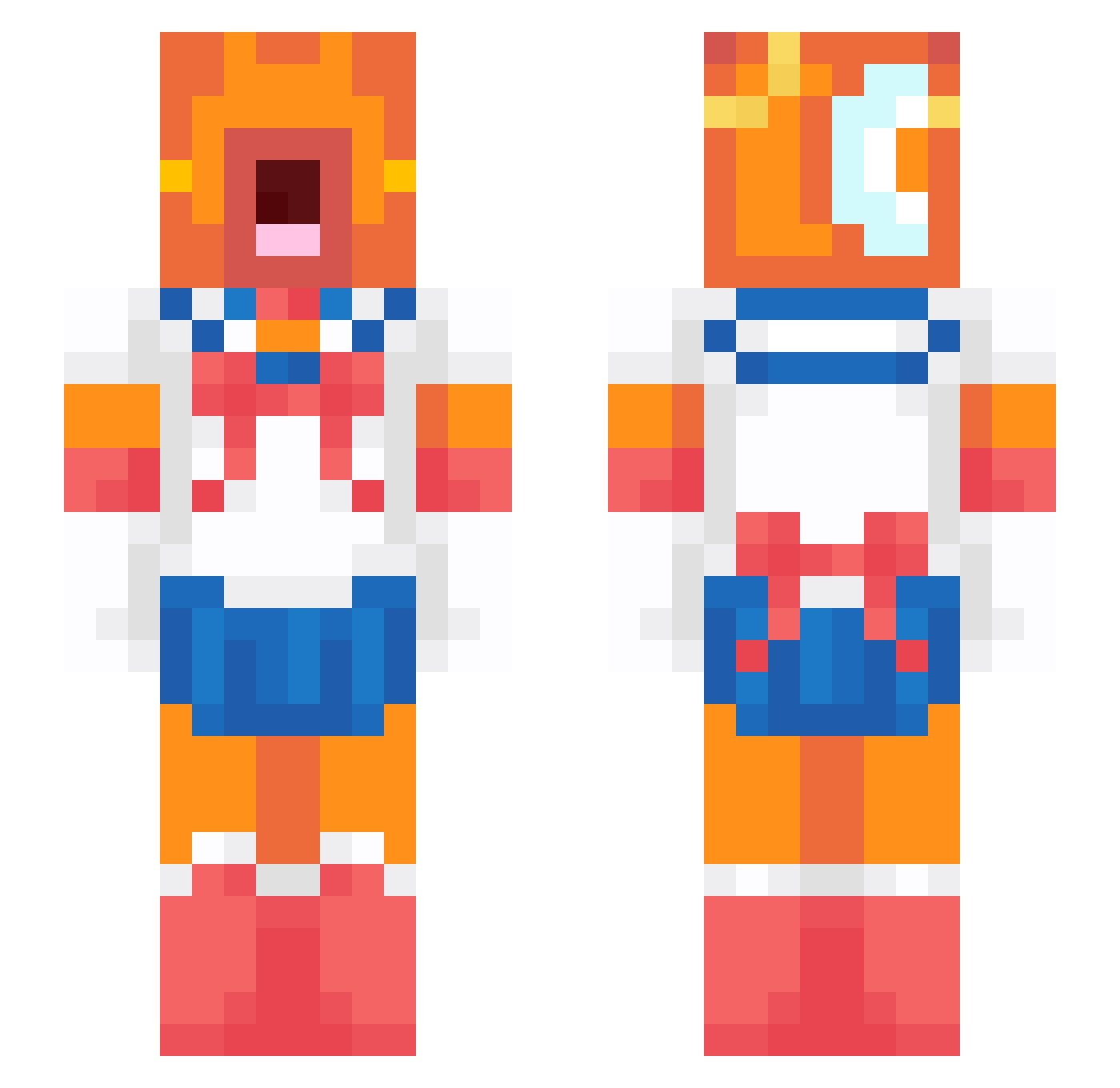 spiderjin Minecraft skin, front and back view