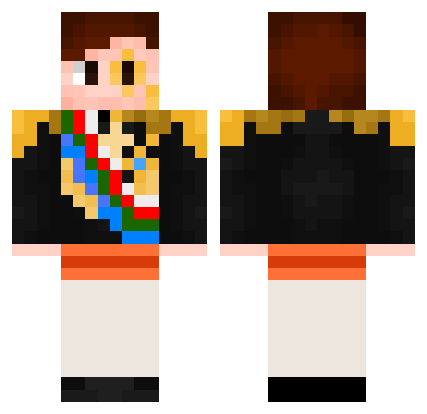 MrBernardito Minecraft skin, front and back view