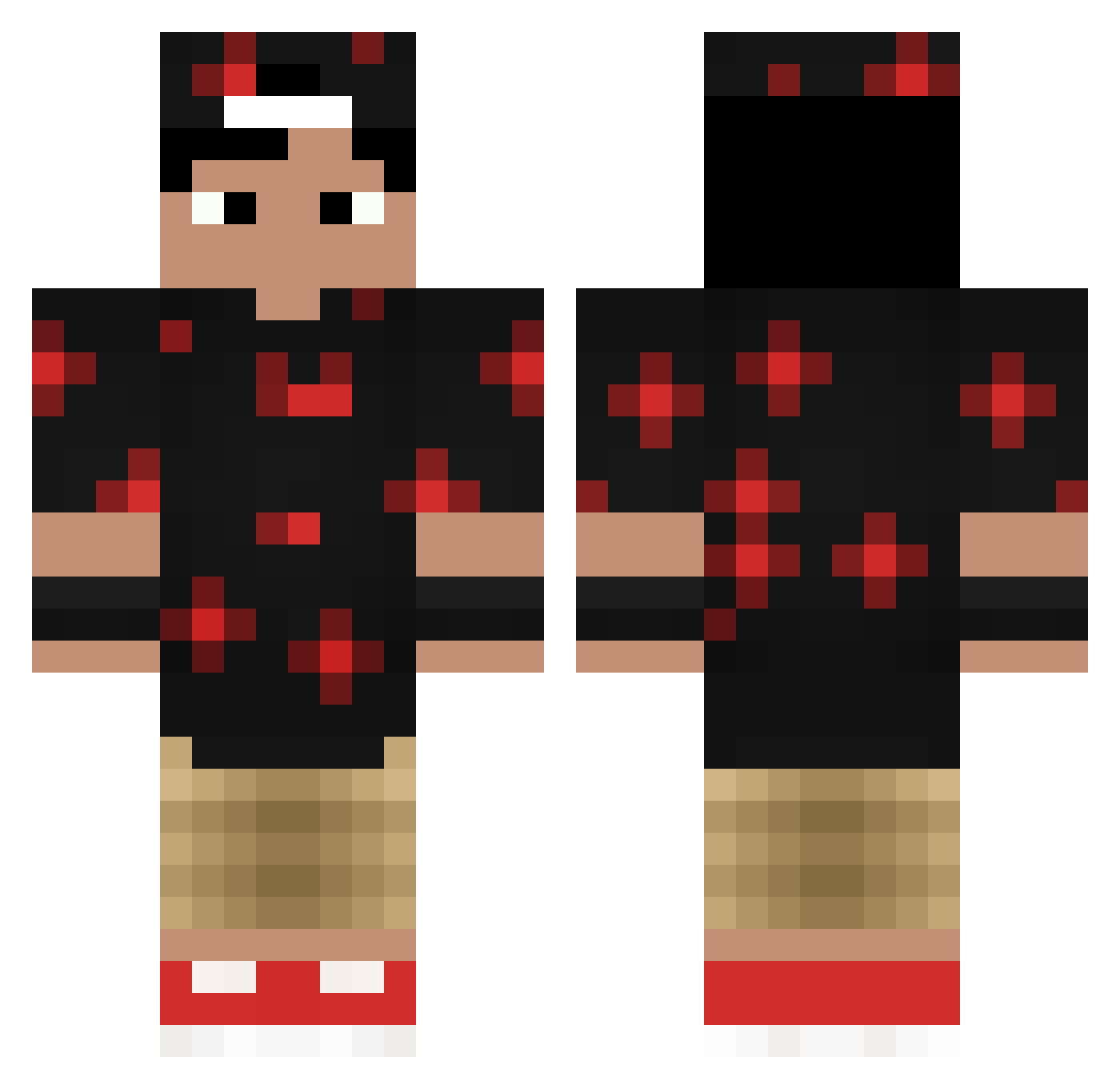 Tecle_mania Minecraft skin, front and back view