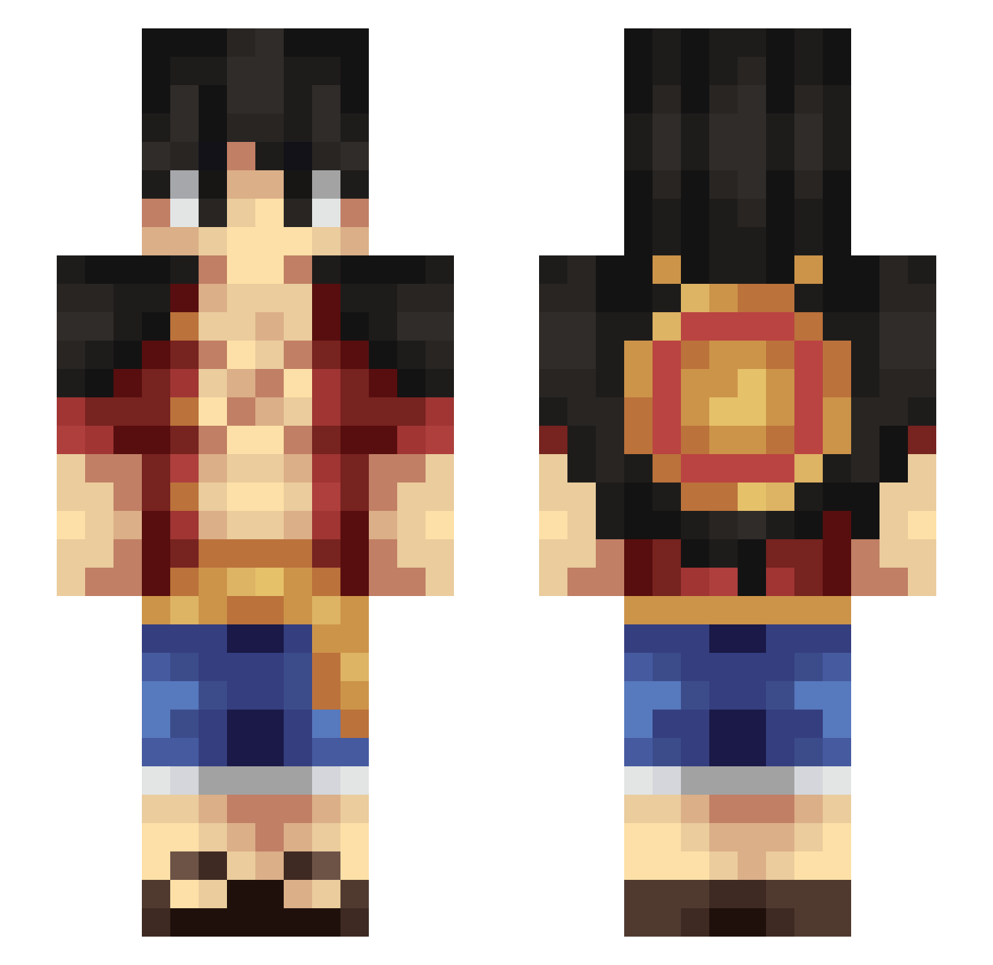 V3YITO Minecraft skin, front and back view