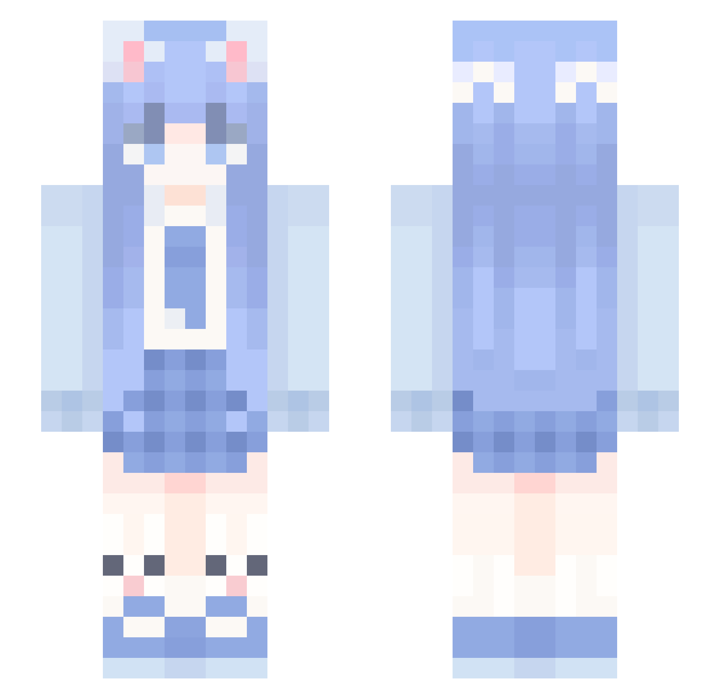 Strange_words Minecraft skin, front and back view
