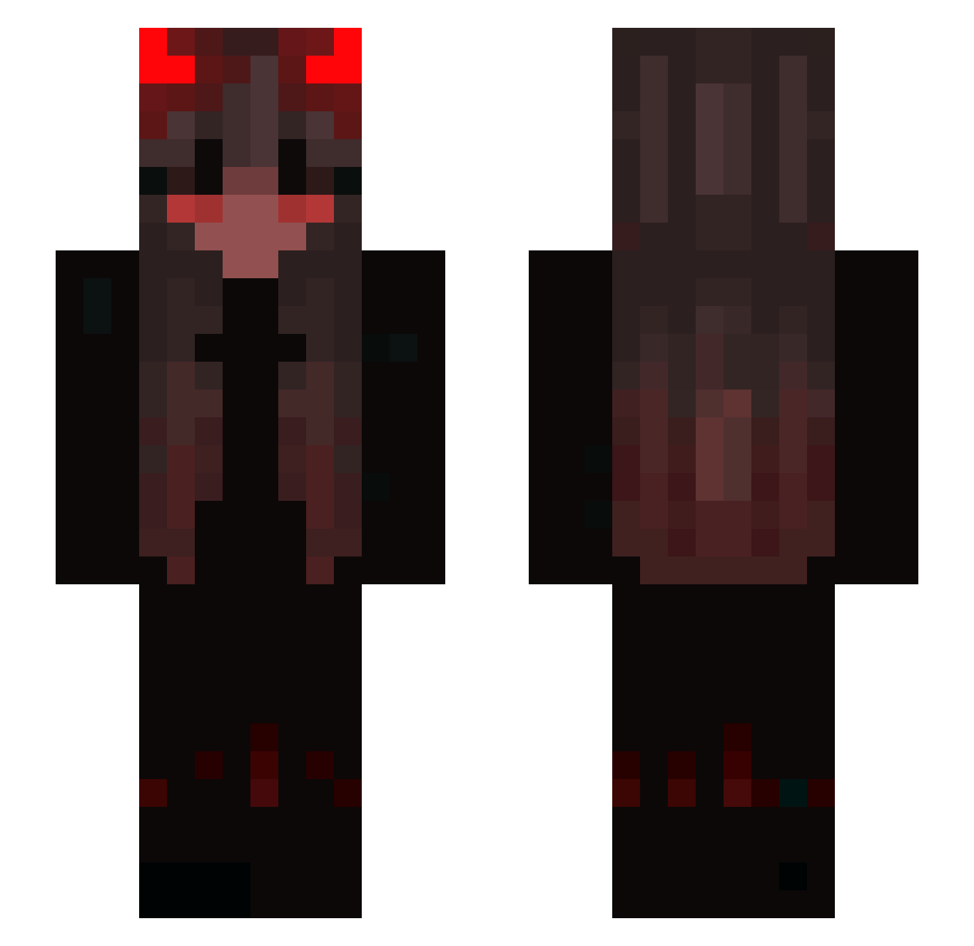 sycophantec Minecraft skin, front and back view
