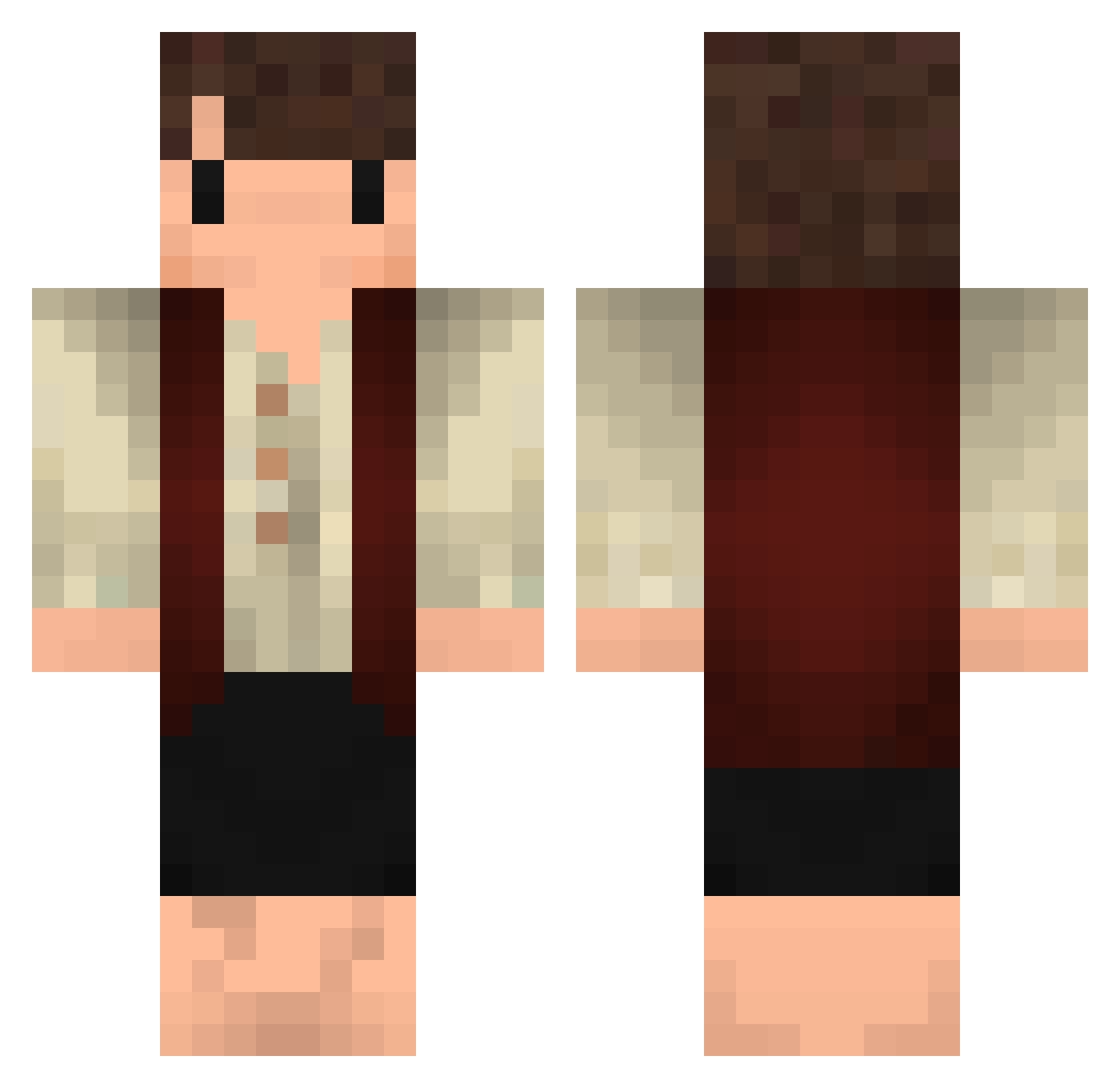 MXswiggle Minecraft skin, front and back view