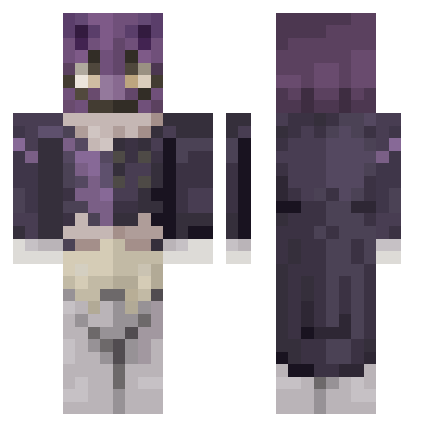 RandomizedM Minecraft skin, front and back view
