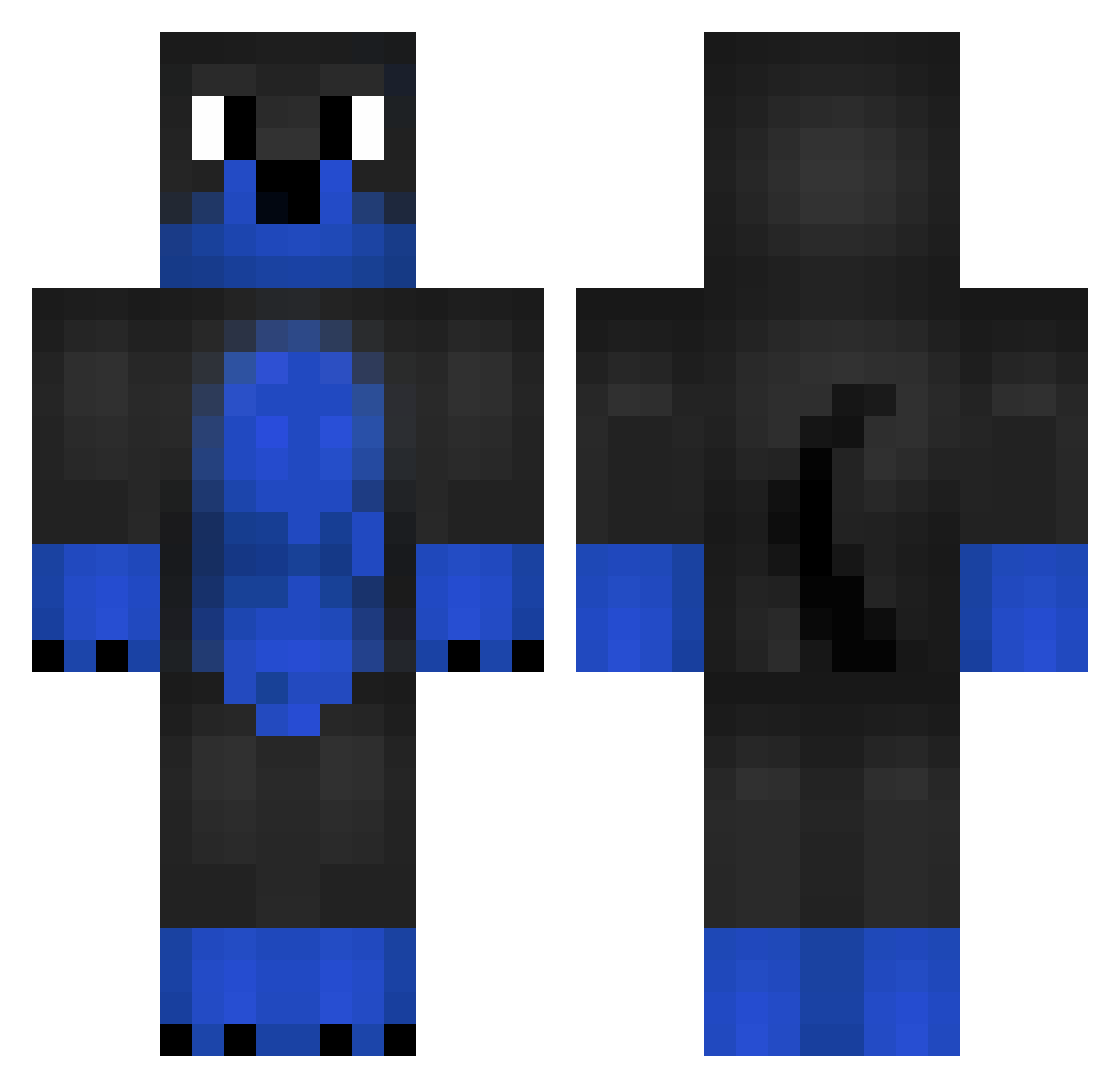 SlideWays Minecraft skin, front and back view