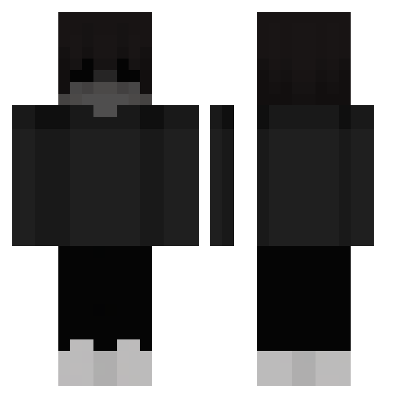 Vexyro Minecraft skin, front and back view
